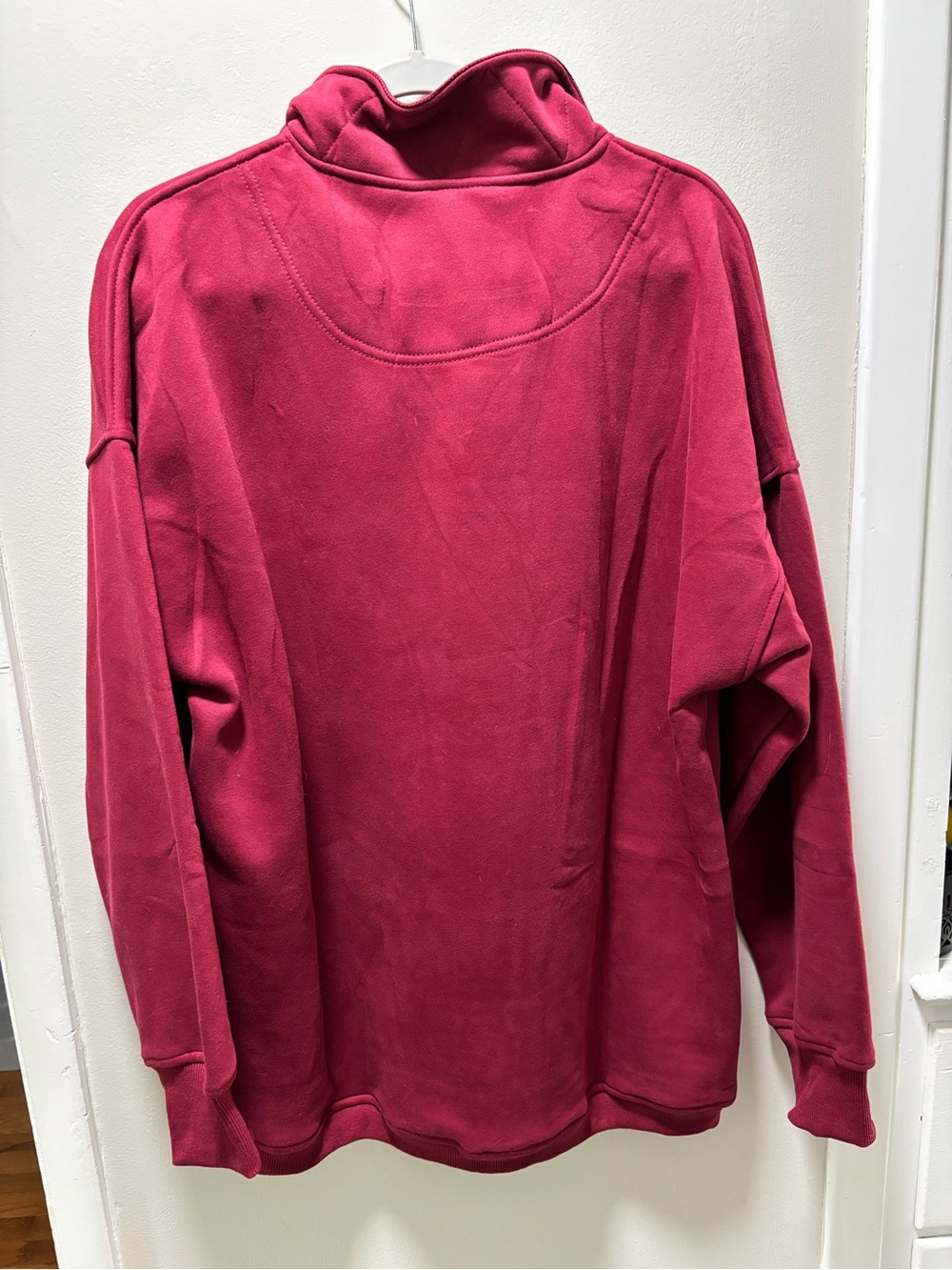 Women’s Sweatshirt Snap Front Pullover Oversized Henley Neckline Drop Shoulders. - Picture 7 of 10